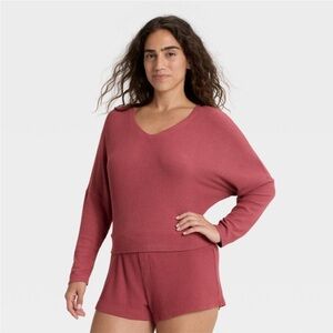 Auden burgundy Long-Sleeve Pajama top